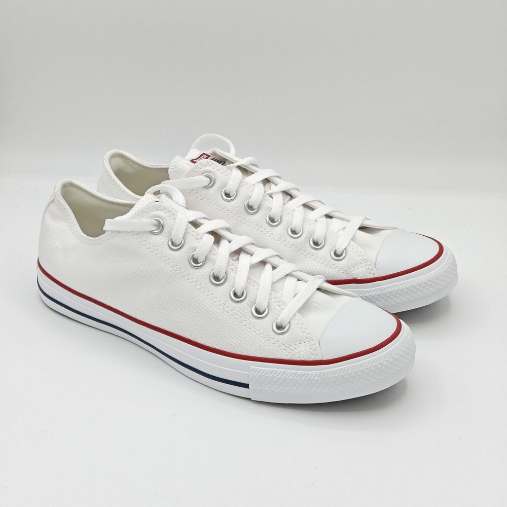 Converse All Star OX Men’s Canvas Low-Top Basketball Shoes (Optical White) New - Picture 2 of 5